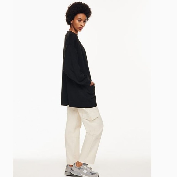 Aritzia Wilfred Black Knit Ribbed Unwind Cardigan Size S - Picture 3 of 11